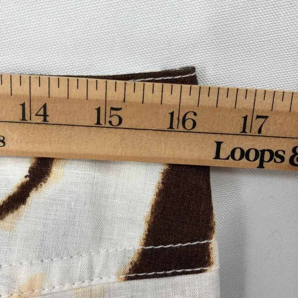 Banana Republic 10 Brown White Animal Print Mini Skirt Linen